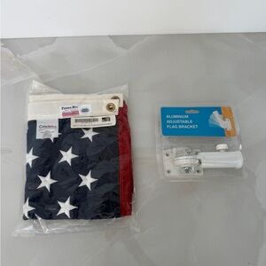 NEW In Package Valley Forge Perma-Nyl American Flag & Adj Aluminum Flag Bracket